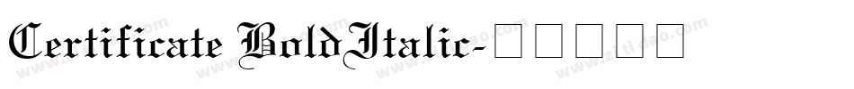 Certificate BoldItalic字体转换